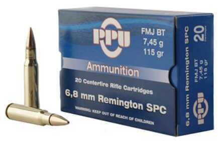 6.8mm SPC 20 Rounds Ammunition Prvi Partizan 115 Grain Full Metal Case