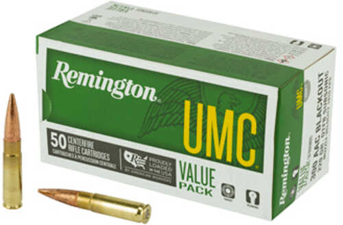 Remington UMC 300 Blackout 220 Grain Open Tip Flat Base 50 Round Box 24026