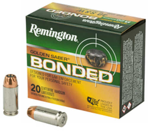 40 S&W 20 Rounds Ammunition Remington 180 Grain Brass JHP