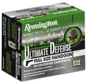 9mm Luger 20 Rounds Ammunition Remington 124 Grain Jacketed Hollow Point