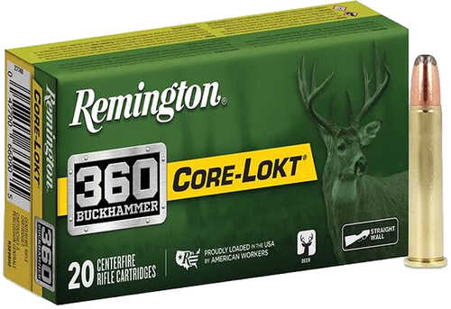 Remington Remington <span style="font-weight:bolder; ">Core-Lokt</span> 360 Buckhammer 200 Grain Soft Point 20 Round Box R27743