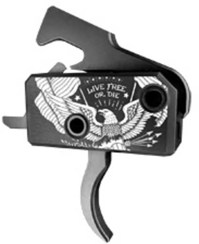 Rise Armament Super Sporting Trigger Live Free or Die Curved Anodized Finish Black and White Includes Anti-Walk