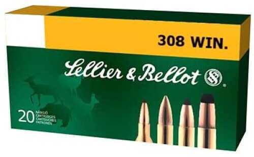 <span style="font-weight:bolder; ">308</span> Winchester 20 Rounds Ammunition Sellier & Bellot 147 Grain Full Metal Jacket