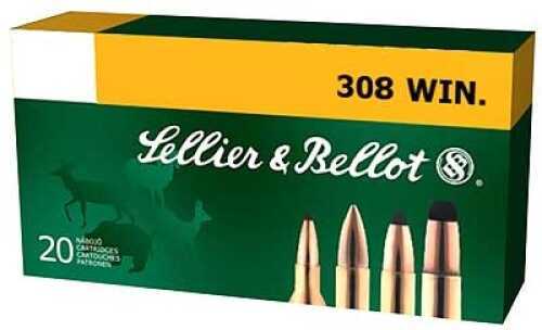 Sellier & Bellot Rifle 308 Win 180 Grains Soft Point 20 Rounds Ammunition SB308C