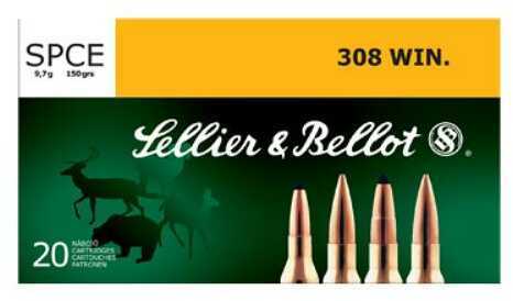 308 Winchester 20 Rounds Ammunition Sellier & Bellot 150 Grain Soft Point