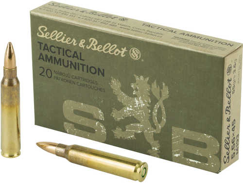 5.56mm Nato 20 Rounds Ammunition Sellier & Bellot 55 Grain Full Metal Jacket