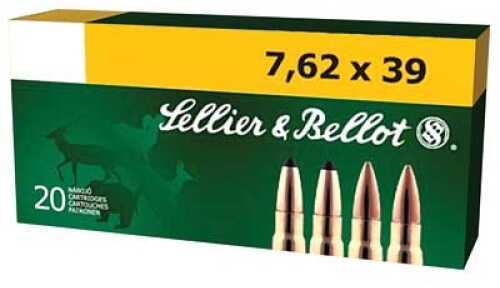 7.62X39mm 20 Rounds Ammunition Sellier & Bellot 123 Grain Jacketed Soft Point