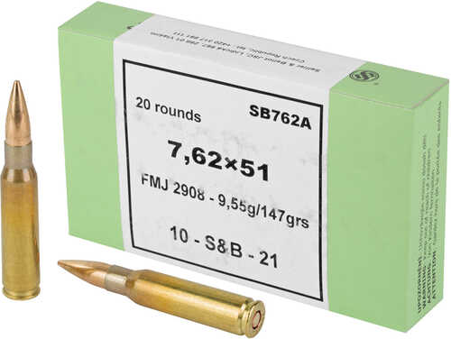 Sellier & Bellot Rifle 762nato 147gr Full Metal Jacket 600 Round Case Sb762a