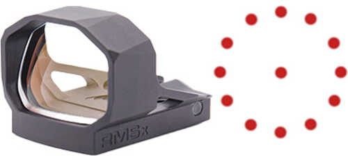 Shield Sights Rmsx Glass Edition Reflex Sight Non Magnified 65 Moa Circle With 2 Moa Red Dot Black Rmsx-65-2moa-glass