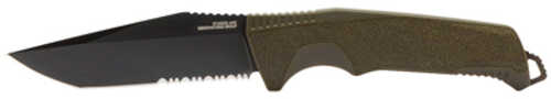 S.O.G SOG17120357 Trident FX 4.20" Fixed Tanto Plain TiNi 4116 SS Blade/OD Green Textured Grn Handle