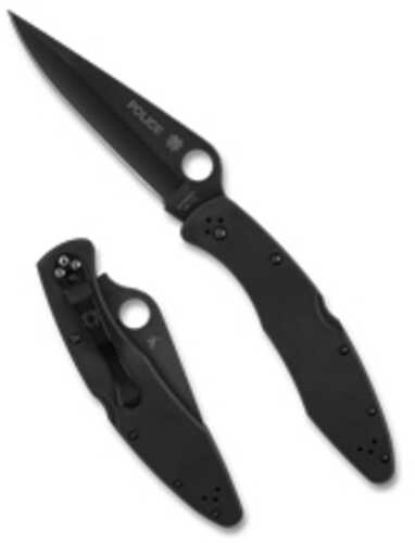 Spyderco Police Folding Knife 4.2" Drop Point Blade 9.5" Overall Length VG-10 Stainless Blade Steel Plain Edge TiCN Fini