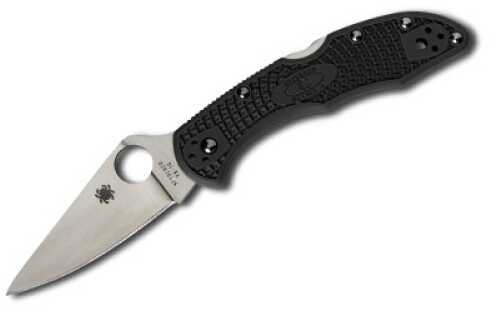 Spyderco Delica4 Lightweight Folding Knife VG10/Satin Plain Clip Point Circle Thumb Hole/Pocket 2.875" B C11FPBK