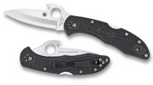 Spyderco Delica4 Folding Knife VG10/Satin Plain Clip Point Emerson Wave/Circle Thumb Hole/Pocket 2.9" Grains C11PGYW