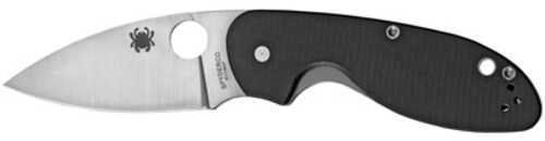 Spyderco Efficient Folding Knife 8Cr13MoV Plain Drop Point Black Blade Circle Thumb Hole/Pocket Clip 3" Blk G10 C216GPBB