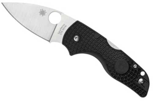 Spyderco Lil Native Lightweight Folding Knife Plain Edge Black FRN Handle Satin Finish Silver 2.43" Blade Length CTS BD1