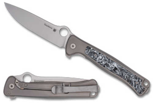 Spyderco Slym Folding Knife 3.42" Drop Point Blade 7.84" Overall Length M390 Blade Steel Plain Edge Stonewash Finish Sil