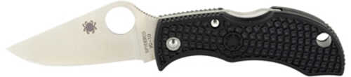 Spyderco Ladybug 3 Folding Knife Silver Plain Clip Point Circle Thumb Hole 1.94" Box VG-10 Black