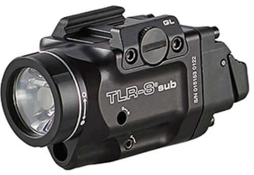 Streamlight Tlr-8 Sub White Led With Red Laser Fits Glock 43x/48 Mos 500 Lumens Anodized Finish Black Includ