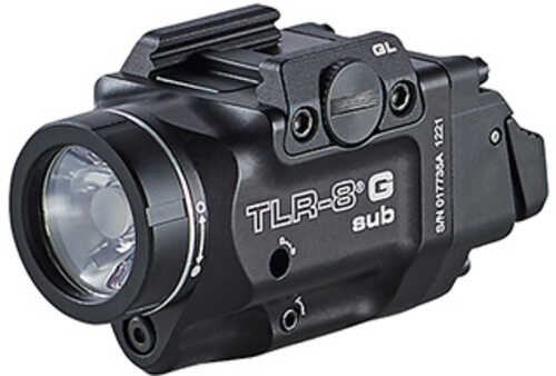 Streamlight Tlr-8 G Sub White Led With Green Laser Fits Glock 43x/48 Mos 500 Lumens Anodized Finish Black In