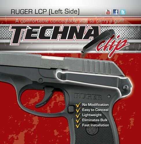 Techna Clip Belt Fits Ruger LCP Left Hand Black Finish LCP-BL