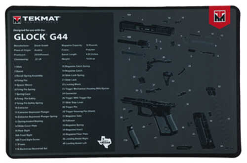 Tekmat Cleaning Mat Pistol Size 11"x17" For Glock 44 Black Tek-r17-glock-44