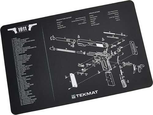 Tekmat Cleaning Mat Pistol Size 11"x17" For Kahr P Series Black Tek-r17-kahr-p-srs
