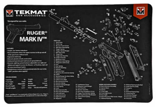 TekMat Ruger Mark IV Pistol Mat 11"x17" Black Includes Small Microfiber TekTowel Packed In Tube R17-RUGERMK4