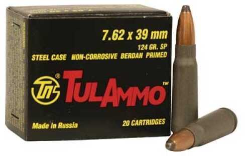 Tula TulAmmo Tgt 7.62X39 124 Grains Soft Point Bi-Metal/Non Corrosive 20 Rounds UL076206