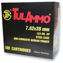 7.62X39mm 100 Rounds Ammunition Tula 124 Grain Hollow Point