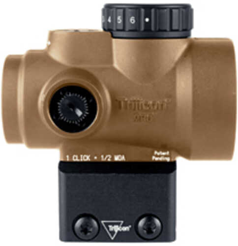 Trijicon MRO SD Green Dot 25mm Objective 2 MOA Dot Anodized Finish Coyote Brown Full Co-Witness Mount MRO-C-2200348