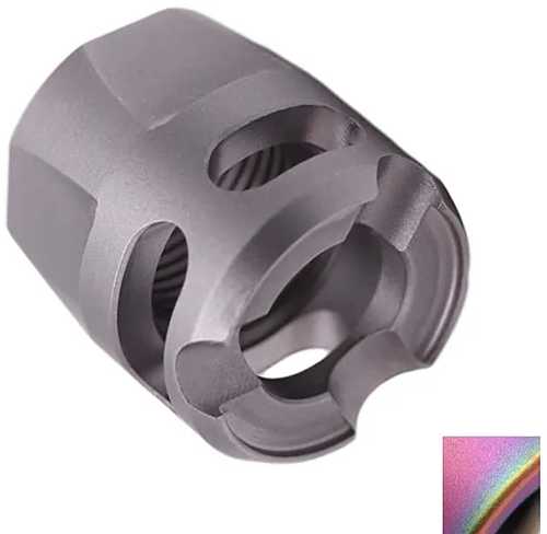 True Precision Y-Micro Comp Compensator 9MM Fits 1/2-28 Threads PVD Finish Spectrum (Rainbow PVD) TP-YMICRO-S