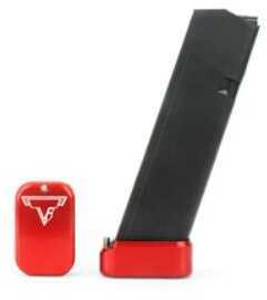 Taran Tactical Innovation Firepower Base Pad Red Finish Fits 9MM & 40 S&W Full Size Magazines +5/6 Includes Extended
