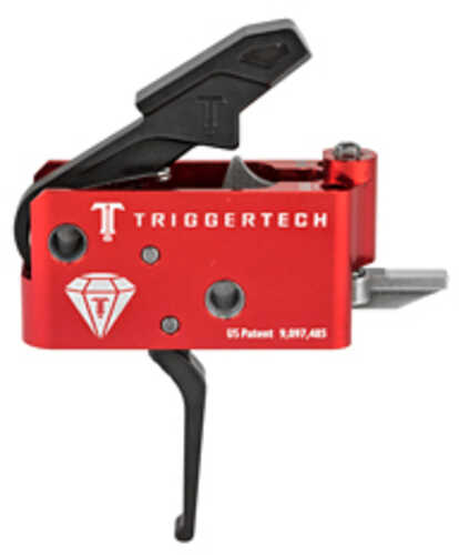 Trigger Tech AR Diamond Two Stage Flat Shoe Small Pin Compatible 7075 Aluminum Anodized Housing Red