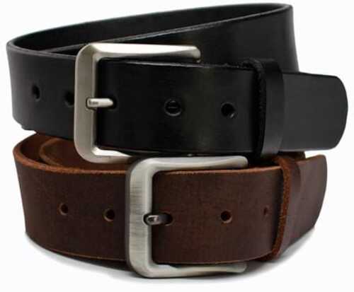 Uncle Mike's Uncle Mikes Leather Belt 42"-46" Full Grain Leather Nickel Plated Buckle Brown Blt-um-42-46-dbr