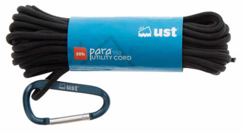 UST - Ultimate Survival Technologies Para 550 Utility Cord 30 Foot 100% Nylon Includes Carabiner Black