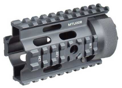 Leapers Inc. - UTG Quad Rail System 4" Free Floating for AR15 Pistol Slim Profile Black Finish MTU008