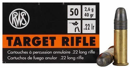 22 Long Rifle 50 Rounds Ammunition RWS 40 Grain Lead