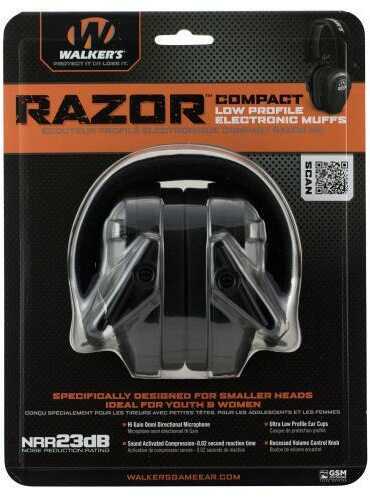 Walker's Game Ear Razor Compact Electronic Earmuff Black 1 Pair GWP-CRSEM