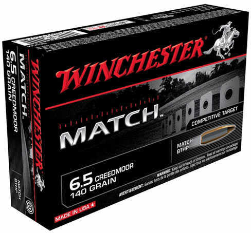 Winchester Match Grade 6.5 Creedmoor Ammo 140 Grain Boat Tail Hollow Point 20 Rounds MN# S65CM