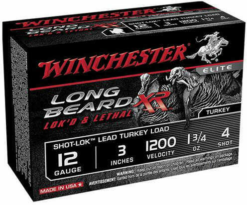 Winchester <span style="font-weight:bolder; ">Long</span> <span style="font-weight:bolder; ">Beard</span> <span style="font-weight:bolder; ">XR</span> 12 Ga 3" #4 Lead 1.75oz 10 rds