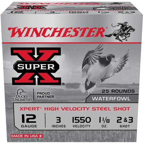 Winchester Ammunition Super-X XPERT HV 12 Gauge 3" #2 Shot 1 1/8 oz Steel Shot 25 Round Box WEX12323