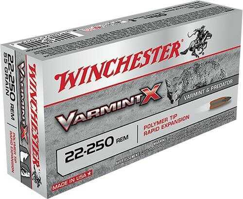 22-250 Remington 20 Rounds Ammunition Winchester 38 Grain Varmint X Poly Tipped