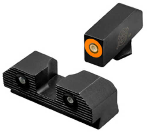 XS Sights R3D 2.0 Tritium Night Sight For Glock 20/21/29/30/30S/37/41 Orange Front Outline Green Tritium Front/Rear GL-R