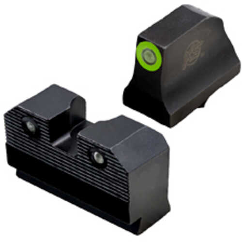 Xs Sights R3d 2.0 Suppressor Height Night Sight For Glock 17/19/22/23/24/26/27/31/32/33/34/35/36 Green Front Outline Gre