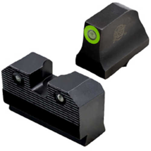 Xs Sights R3d 2.0 Suppressor Height Night Sight For Glock 43 Green Front Outline Green Front/rear Tritium Gl-r206p-6g