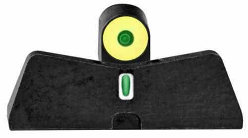 XS Sights DXT2 Big Dot Night S&W M&P .380 Shield EZ Green Tritium Front With Yellow Ring/Tritium Stripe