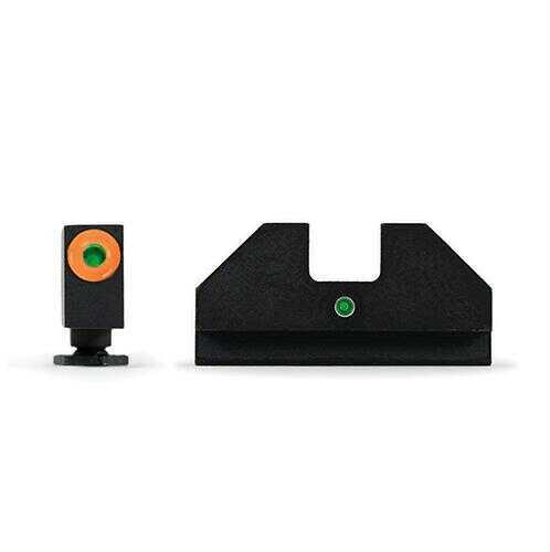 XS Sight Systems F8 Night Sights Fits S&W M&P Shield Green with Orange Outline Front Tritium Front/Rear SW-F028P-5