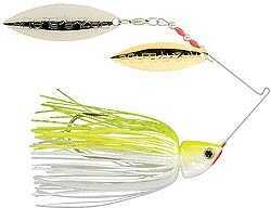 Strike King Lures Burner Spinnerbait 1/2oz Double Willow Chartreuse White Md#: BURN12-203SG