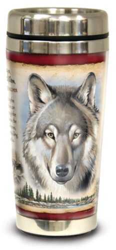 American Expedition Wildlife Steel Travel Mug - Gray Wolf