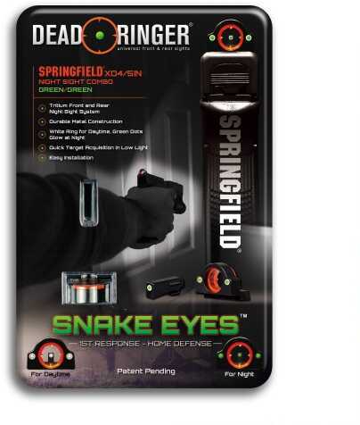 Dead Ringer Snake Eyes Springfield XD 4/5 Inch Front/Rear Tritium Night Green Sight,Md: DR4111